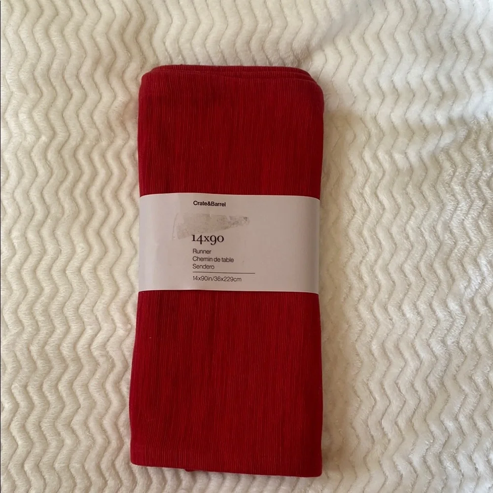 Crate & Barrel Red Table Runner
